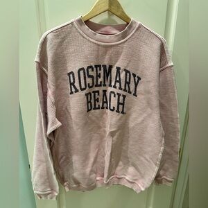 Rosemary Beach Pink Graphic Sweatshirt Corded Fleece material size M